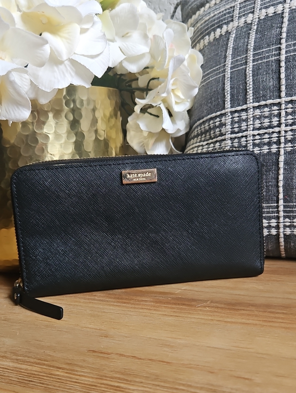 Kate Spade Black Saffiano Leather Continental Wallet